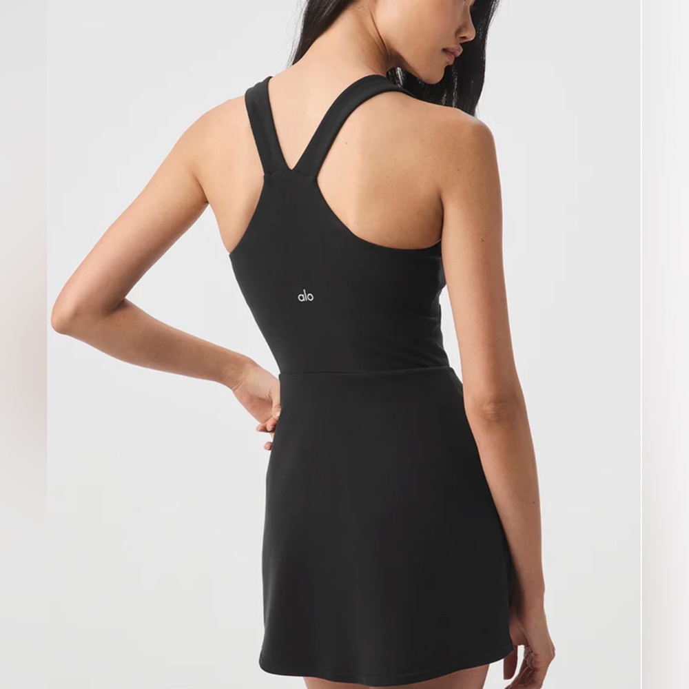 ALO Yoga Black Racerback Mini Dress